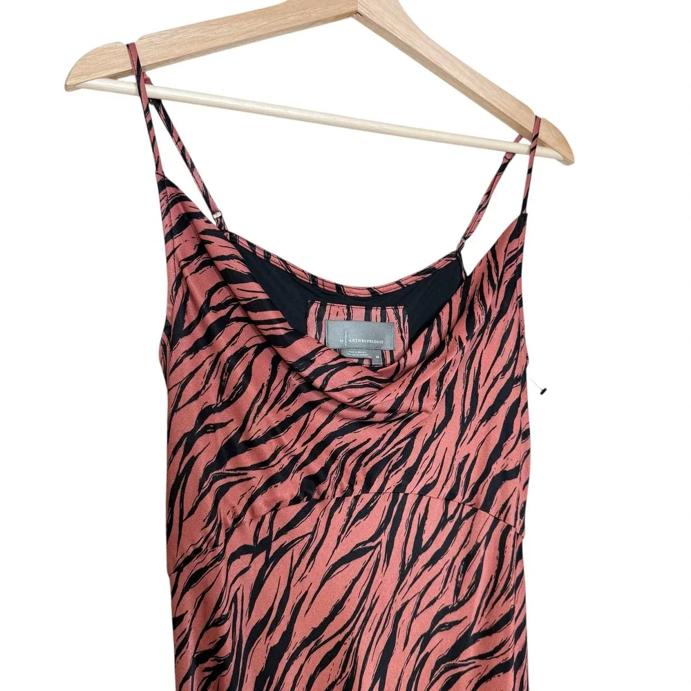 Anthropologie Elyse Printed‎ Bias Slip Midi Dress Size XS